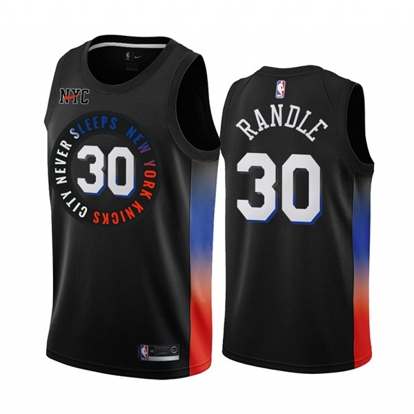 Men's New York Knicks #30 Julius Randle Black NBA City Edition New Uniform 2020-21 Stitched Jersey Men's New York Knicks #30 Julius Randle Black NBA City Edition New Uniform 2020-21 Stitched Jersey